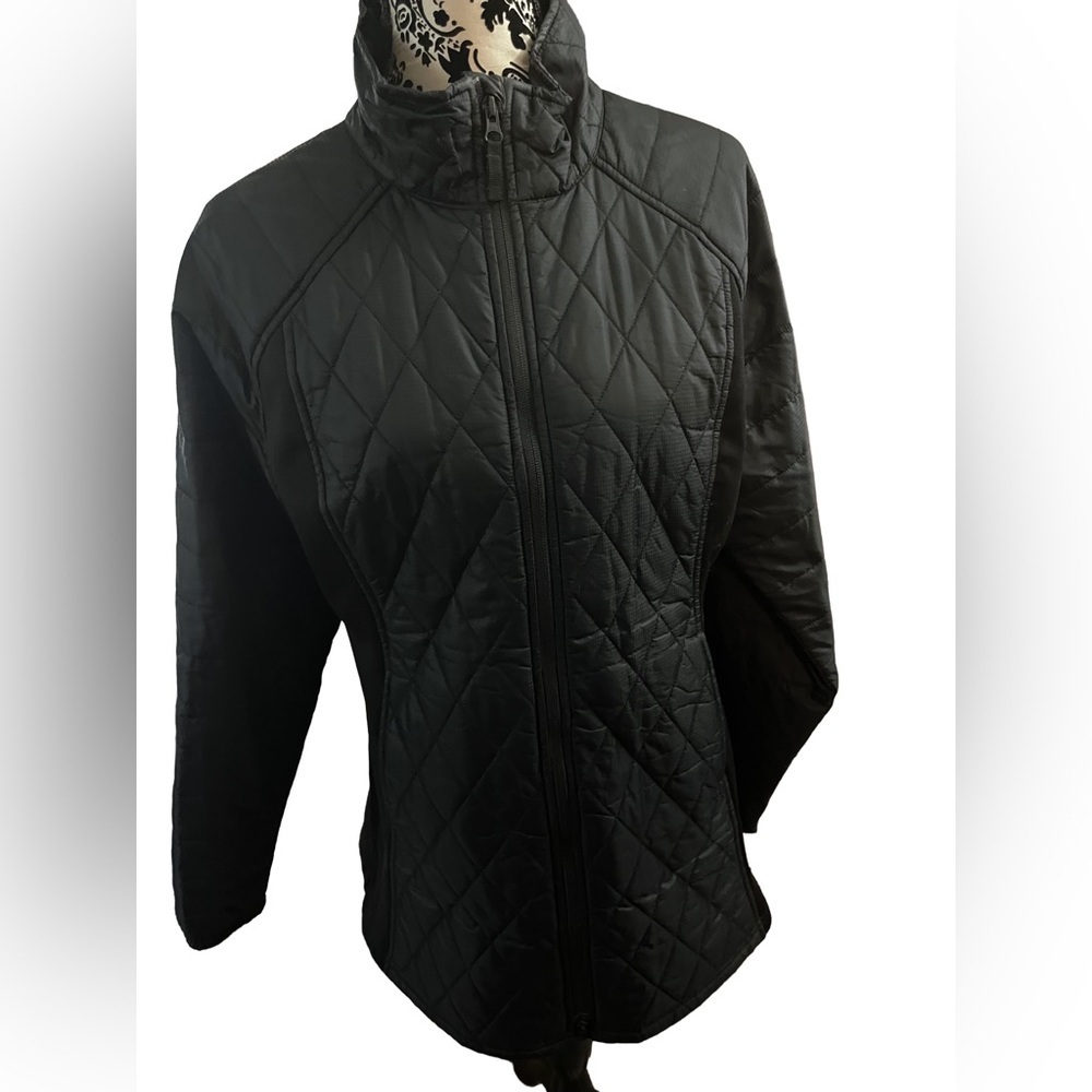 Eddie Bauer fall Women's Black Quilted Look Jacket, Black puffer coat XL